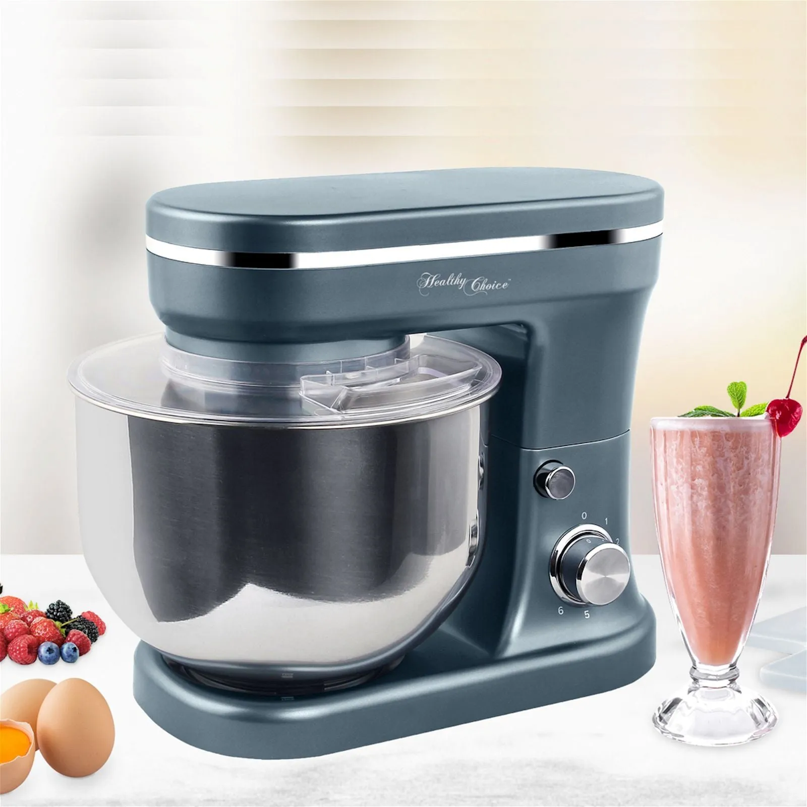 1200W Mix Master 5L Kitchen Stand Mixer w/Bowl/Whisk/Beater - Dark Blue