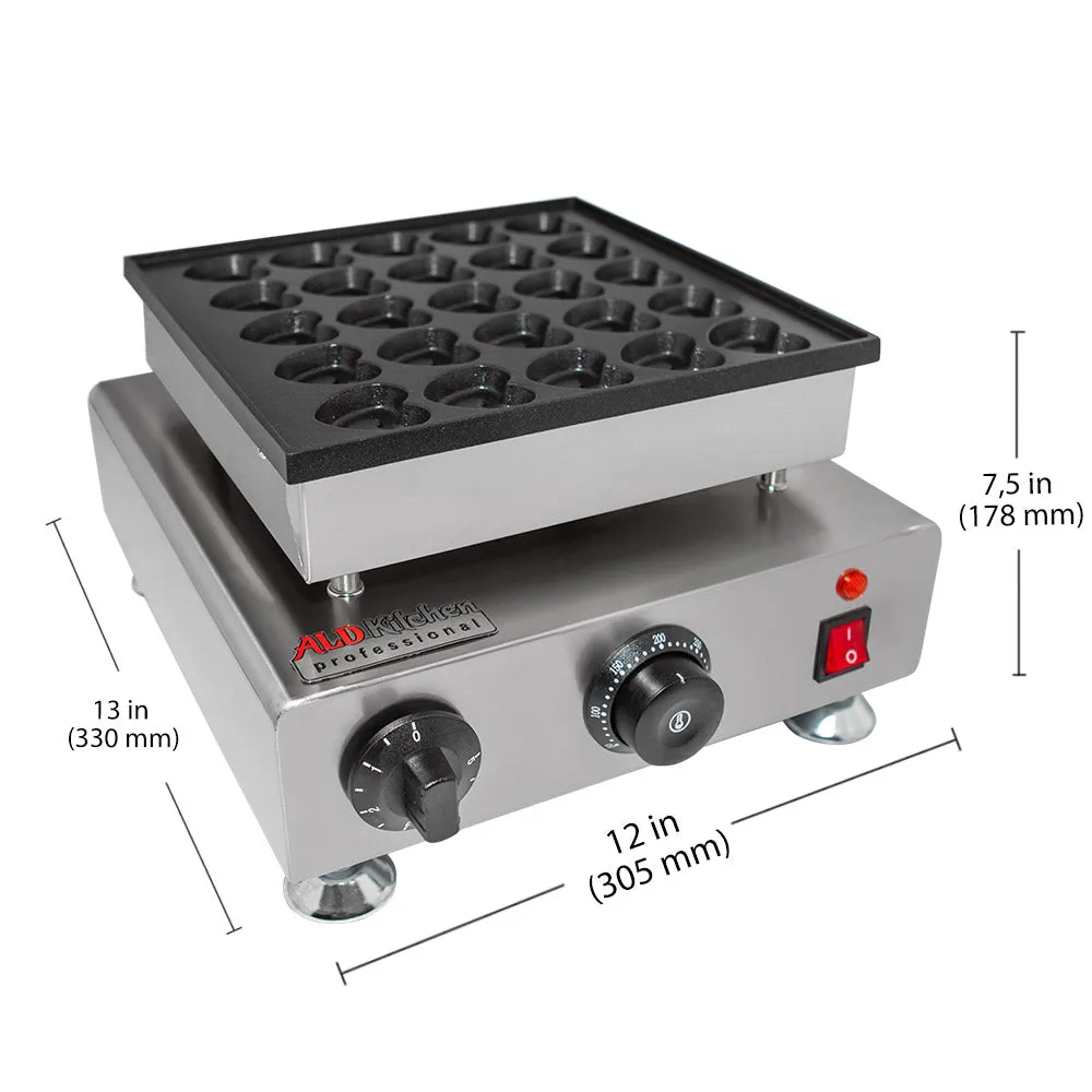 AP-552 Mini Dutch Pancake Maker | Poffertjes Iron | 25 Pcs | Heart-Shaped Pancakes | Mini Dutch Pancakes