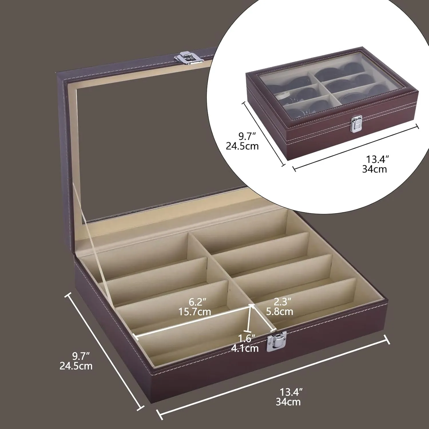 AUTOARK Leather Eyeglasses Storage Sunglass Glasses Display Case Organizer