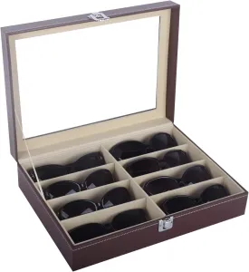 AUTOARK Leather Eyeglasses Storage Sunglass Glasses Display Case Organizer