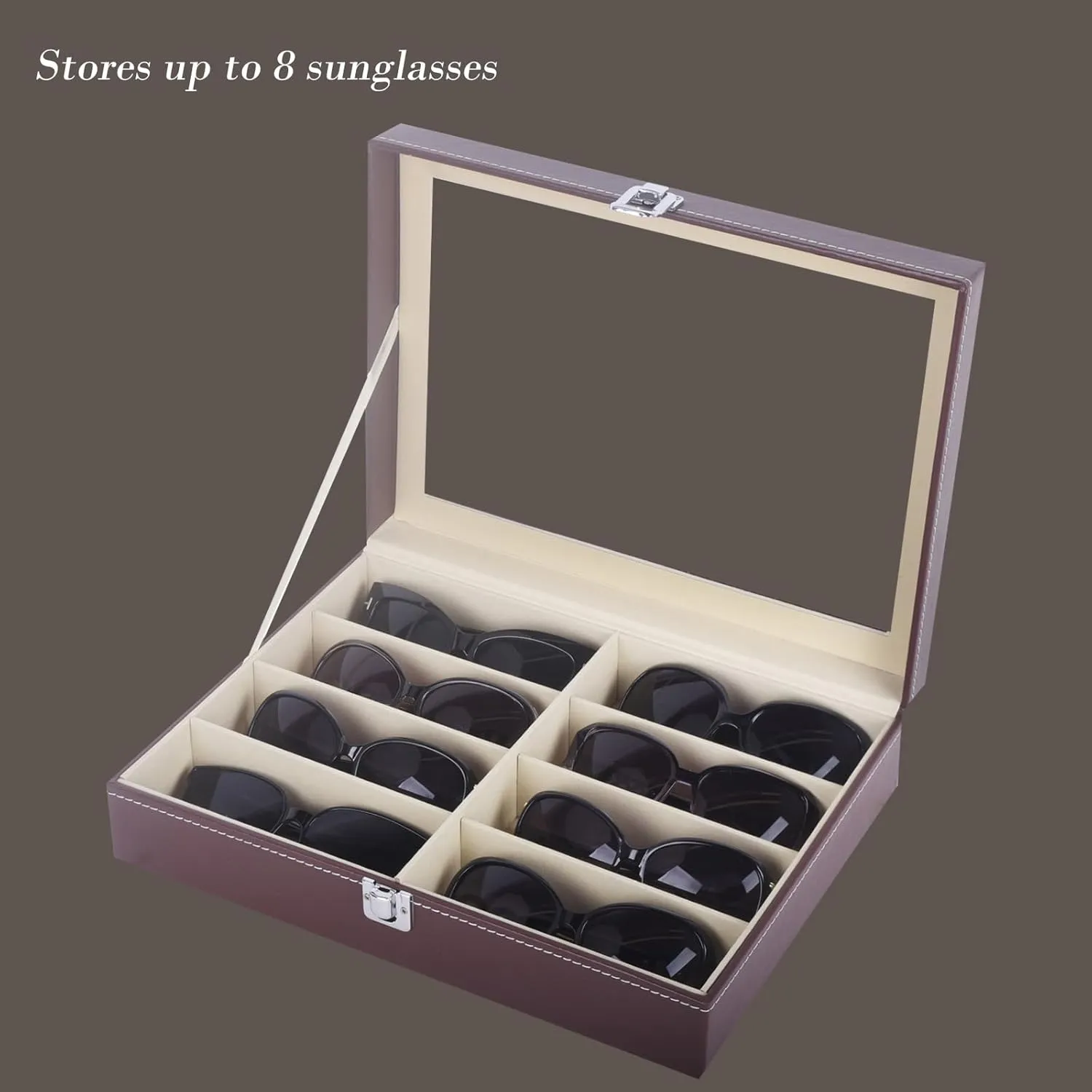 AUTOARK Leather Eyeglasses Storage Sunglass Glasses Display Case Organizer
