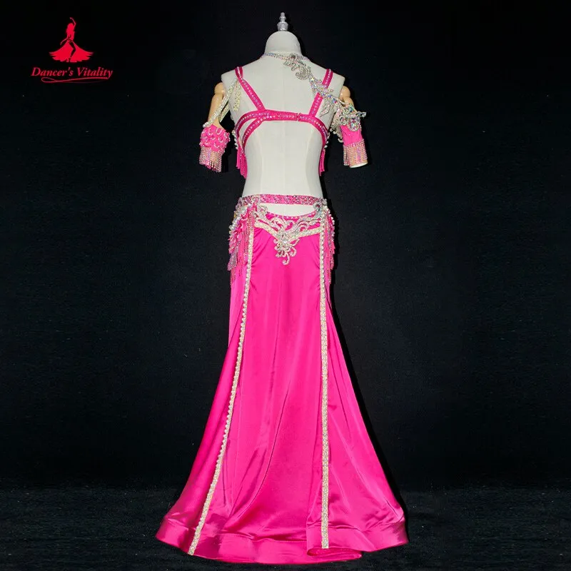 Belly Dance Performance Costume Suit for Women Exotic Dancewear Bra split Long Skirt 2pcs Oriental Belly Dancing Stage Wear