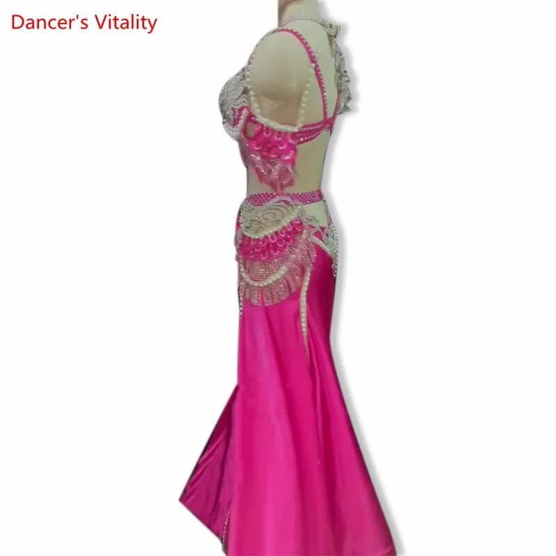 Belly Dance Performance Costume Suit for Women Exotic Dancewear Bra split Long Skirt 2pcs Oriental Belly Dancing Stage Wear