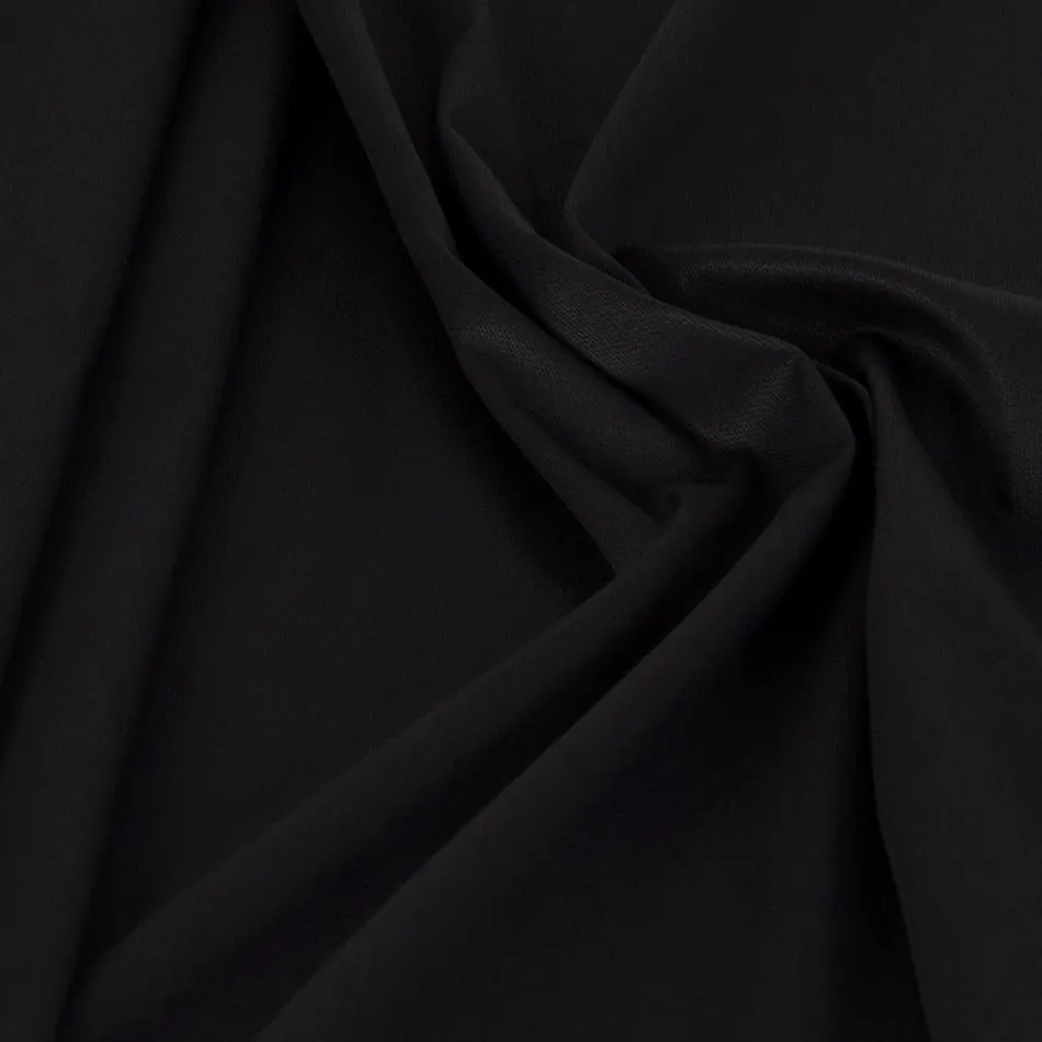 Black Cotton Stretch Pique Fabric 438