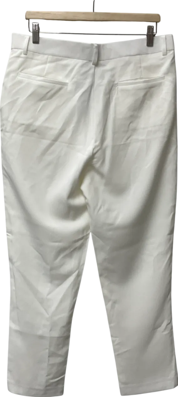 boohooMan White Tapered Plain Suit Trousers W34