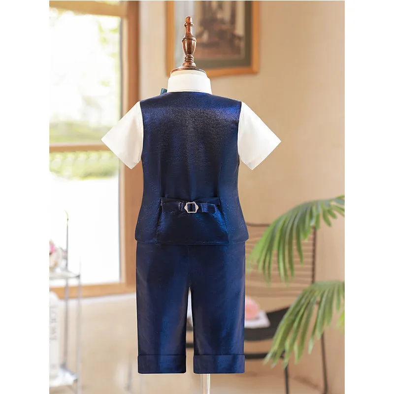Boys Dress Short-sleeved Vest Children's Suit Set