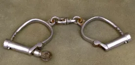 British Derby Police Handcuff Set with Key: Original Victorian Era (Fully Functioning)