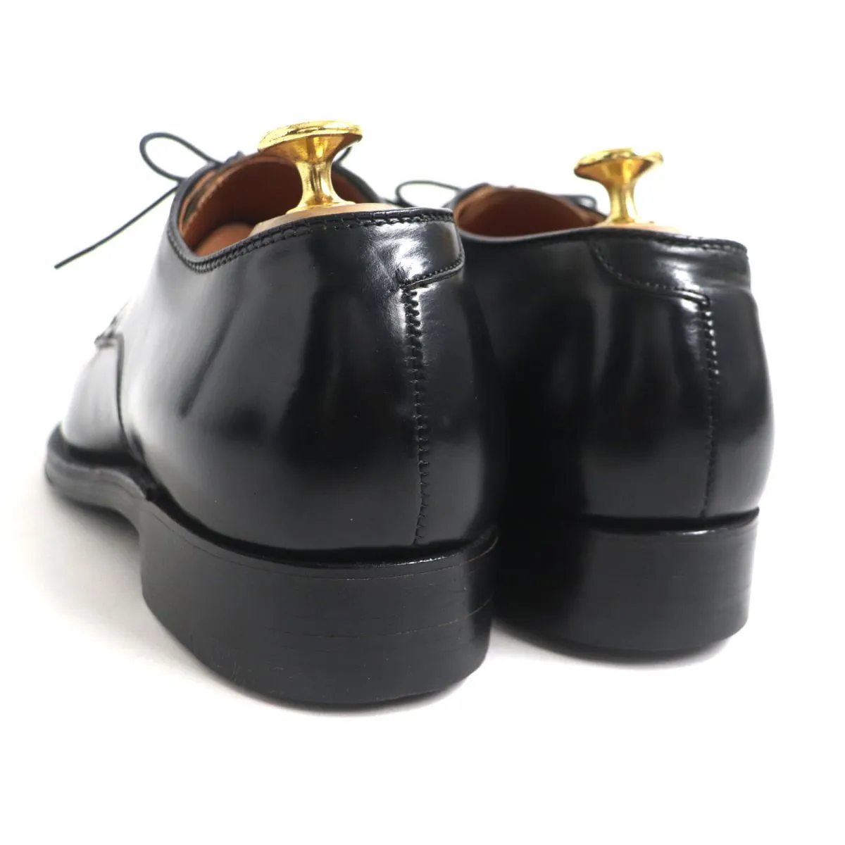 Brooks Brothers x Alden 00061 Leather Shoes, Black, 7D, Men's