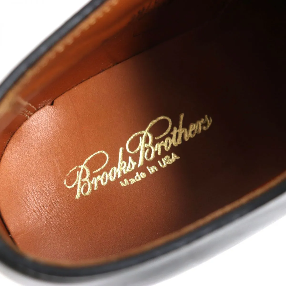 Brooks Brothers x Alden 00061 Leather Shoes, Black, 7D, Men's