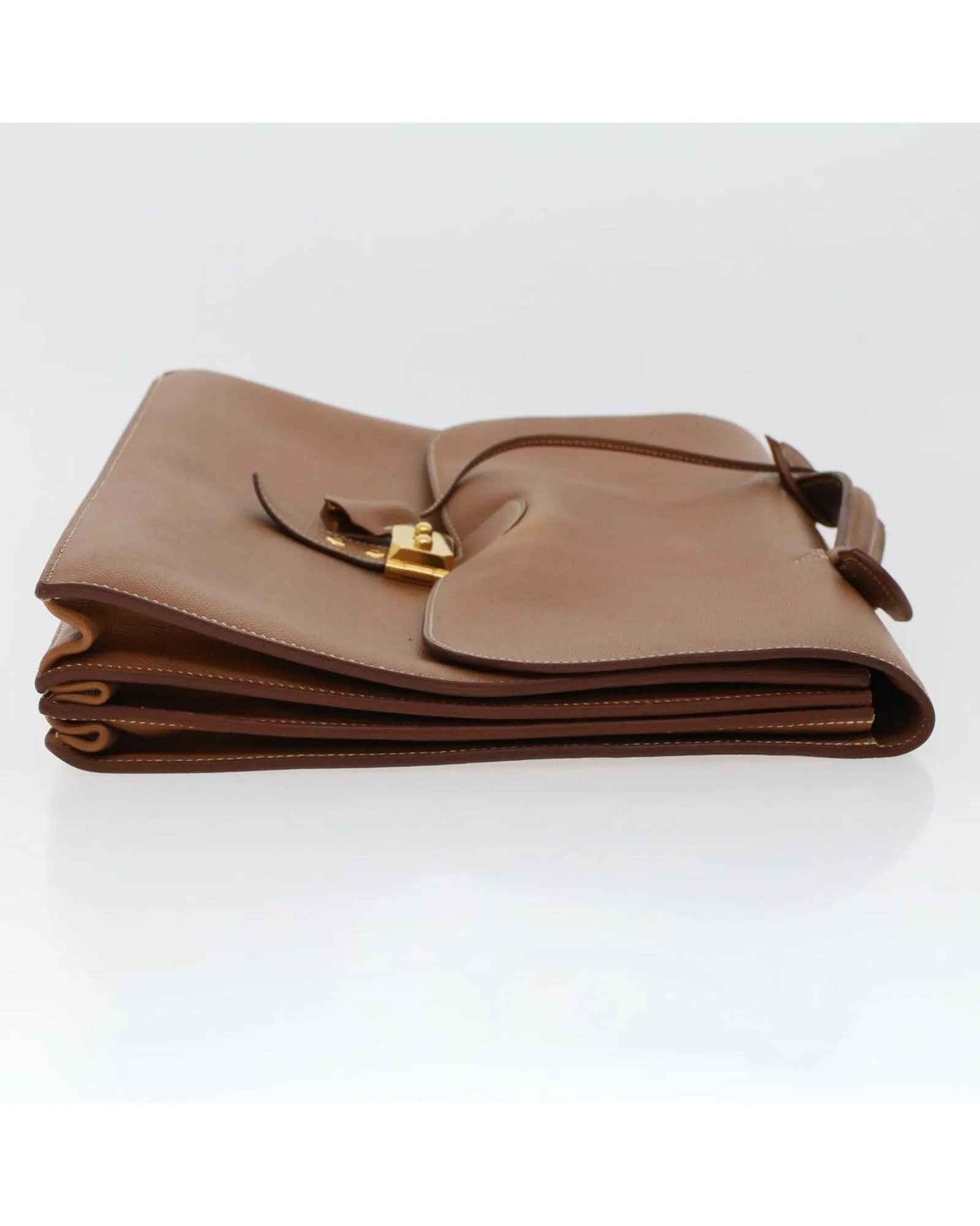 Brown Leather Business Bag with Key Accessory