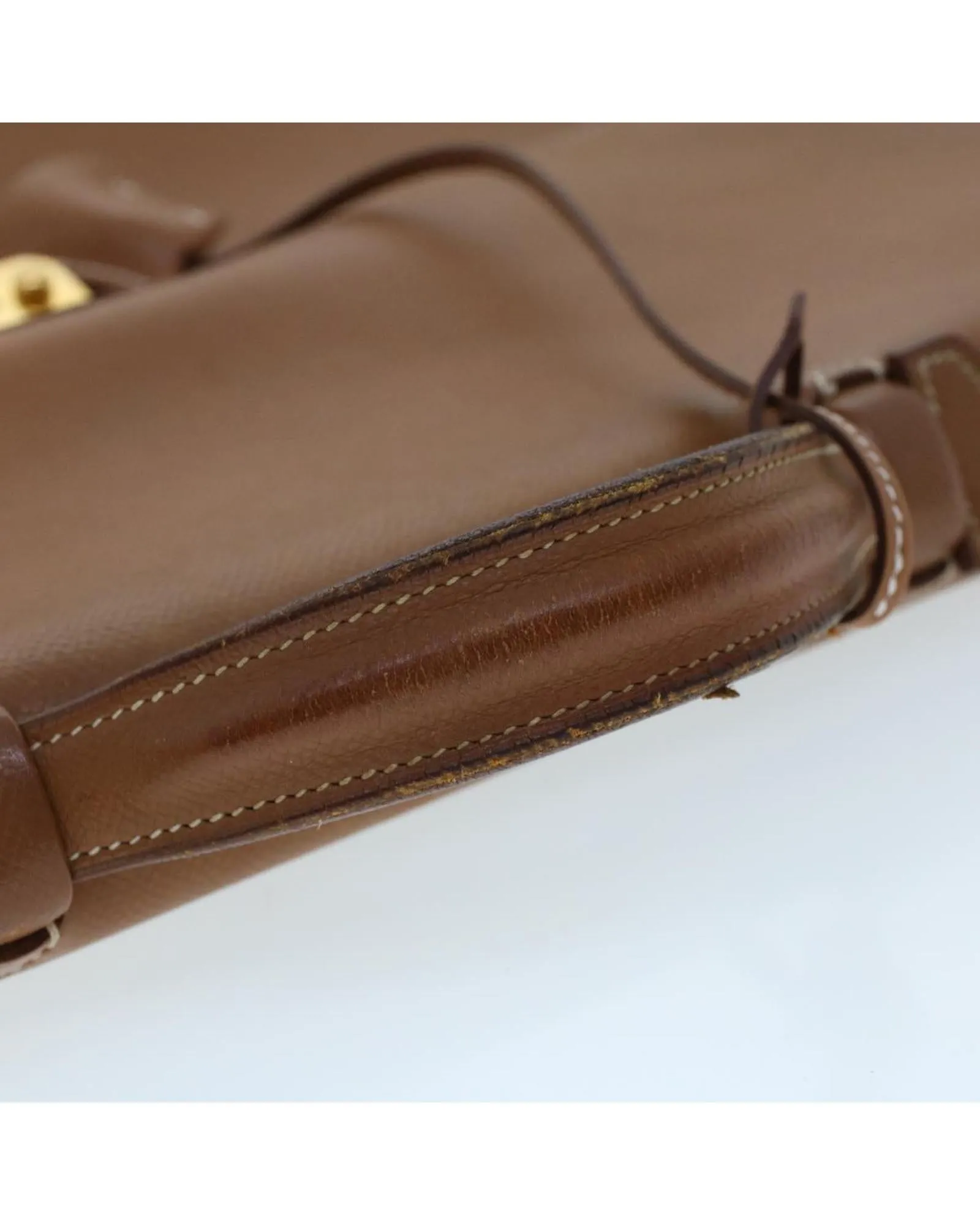 Brown Leather Business Bag with Key Accessory