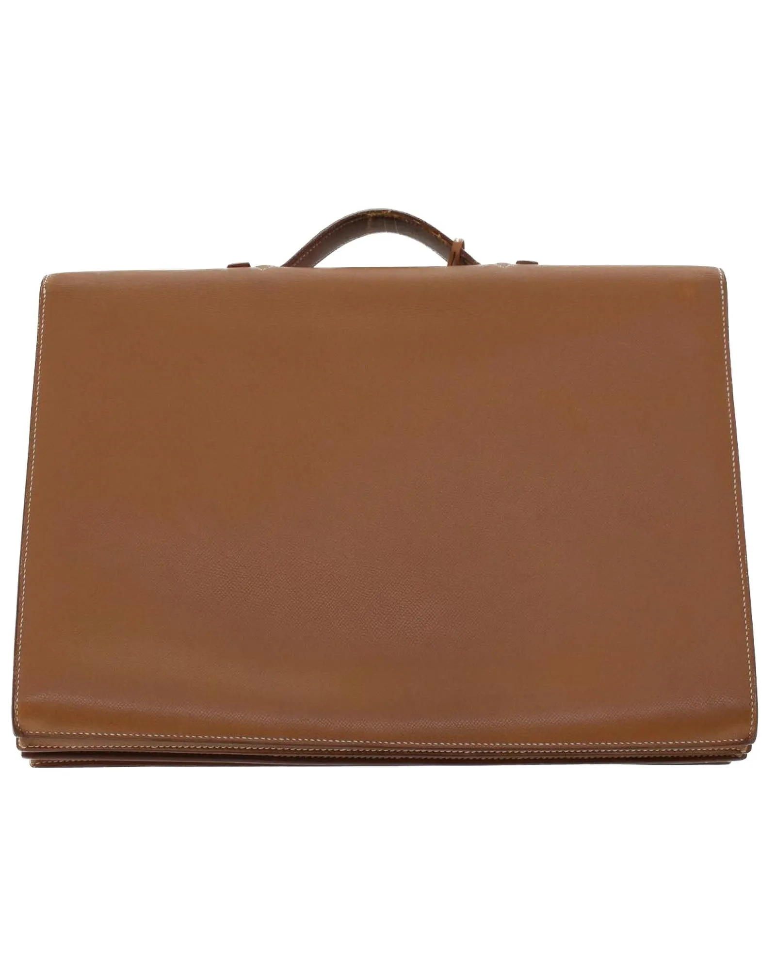 Brown Leather Business Bag with Key Accessory