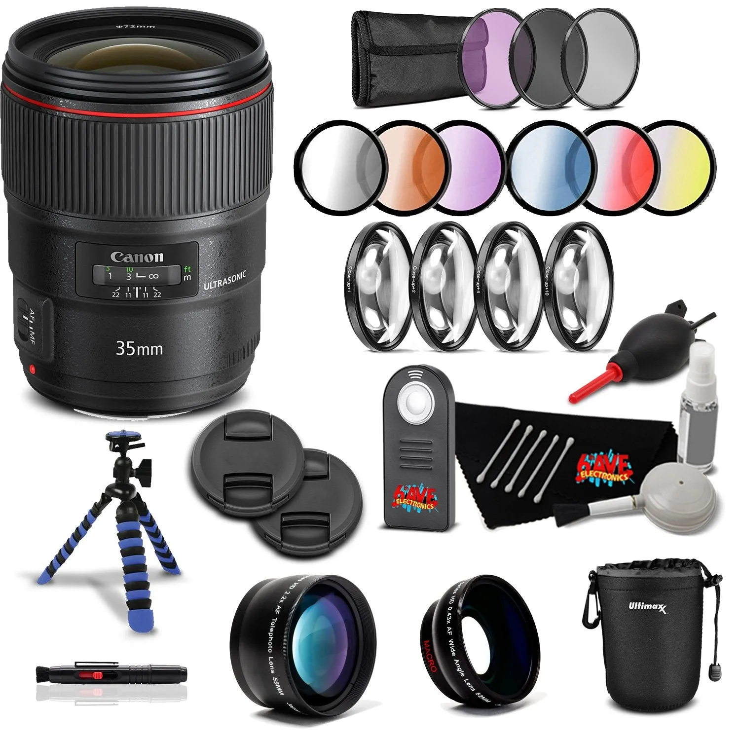 Canon EF 35mm f/1.4L II USM Lens Professional Bundle International Model