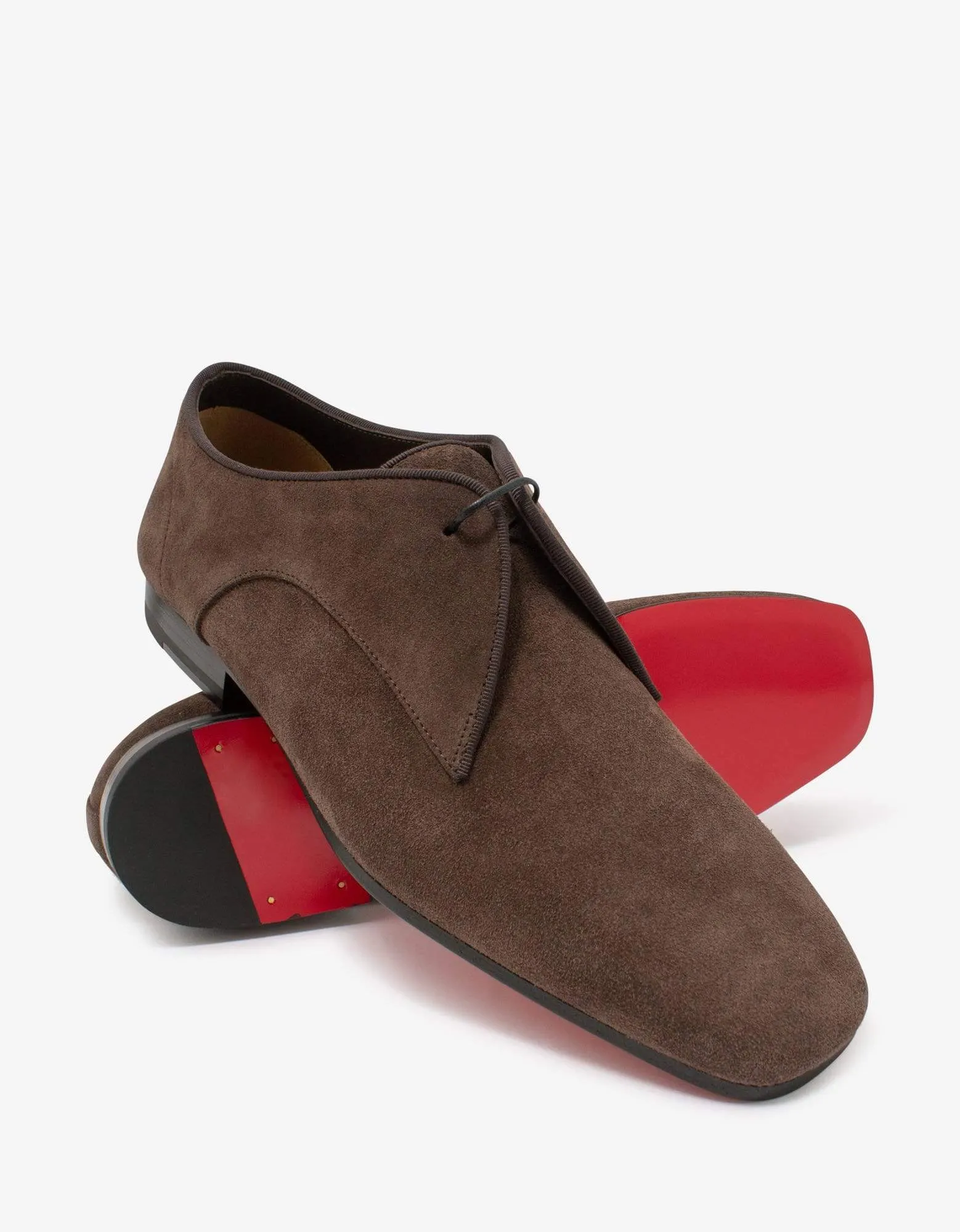 Christian Louboutin Carderby Brown Suede Leather Shoes -