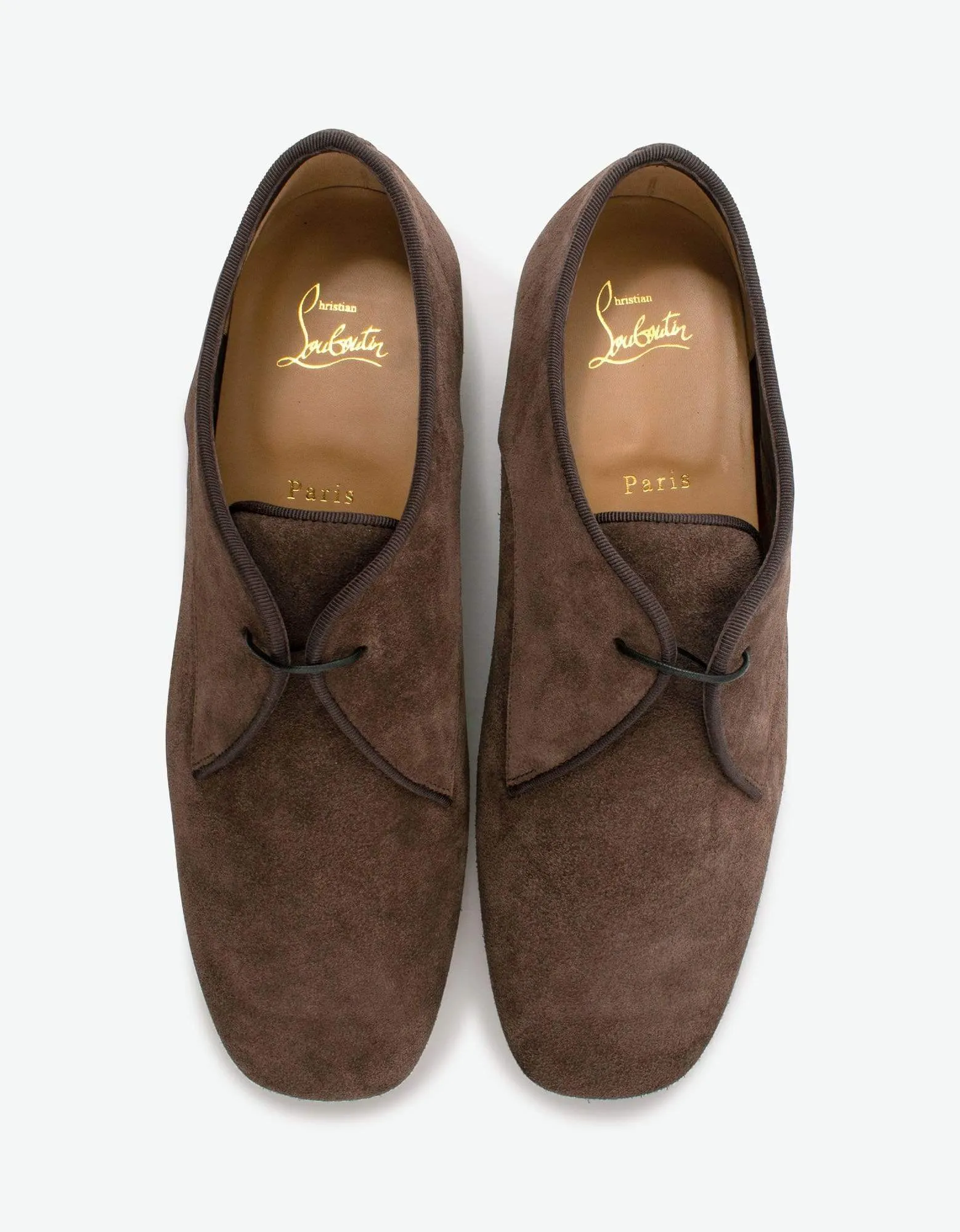 Christian Louboutin Carderby Brown Suede Leather Shoes -