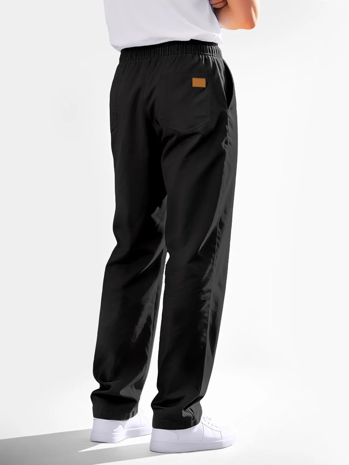 Comdecevis Mens Casual Pants Drawstring Joggers Sweatpants with Pockets Loose Fit Cargo Pants