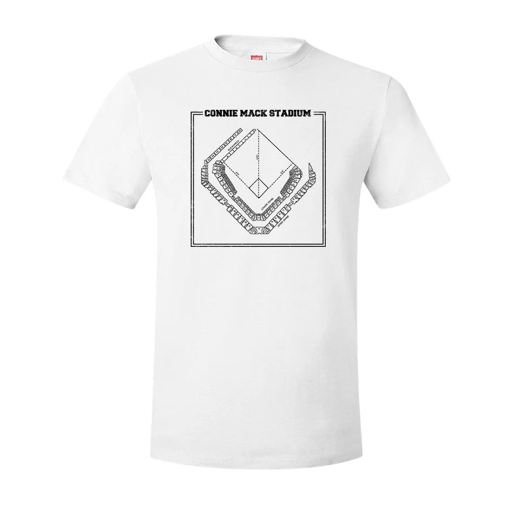 Connie Mack T-Shirt | Connie Mack Stadium White Tee Shirt