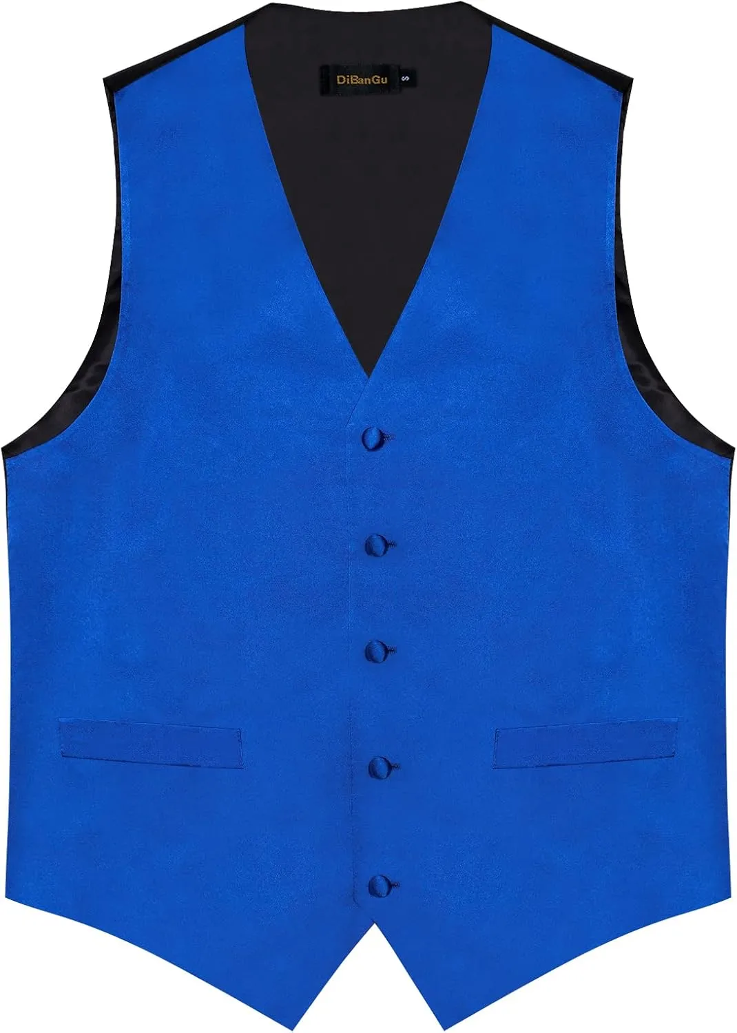 DiBanGu Suit Vest for Men Vest Set with Tie Bowtie Tie Clip Pocket Square Cufflinks 6Pcs Waistcoat