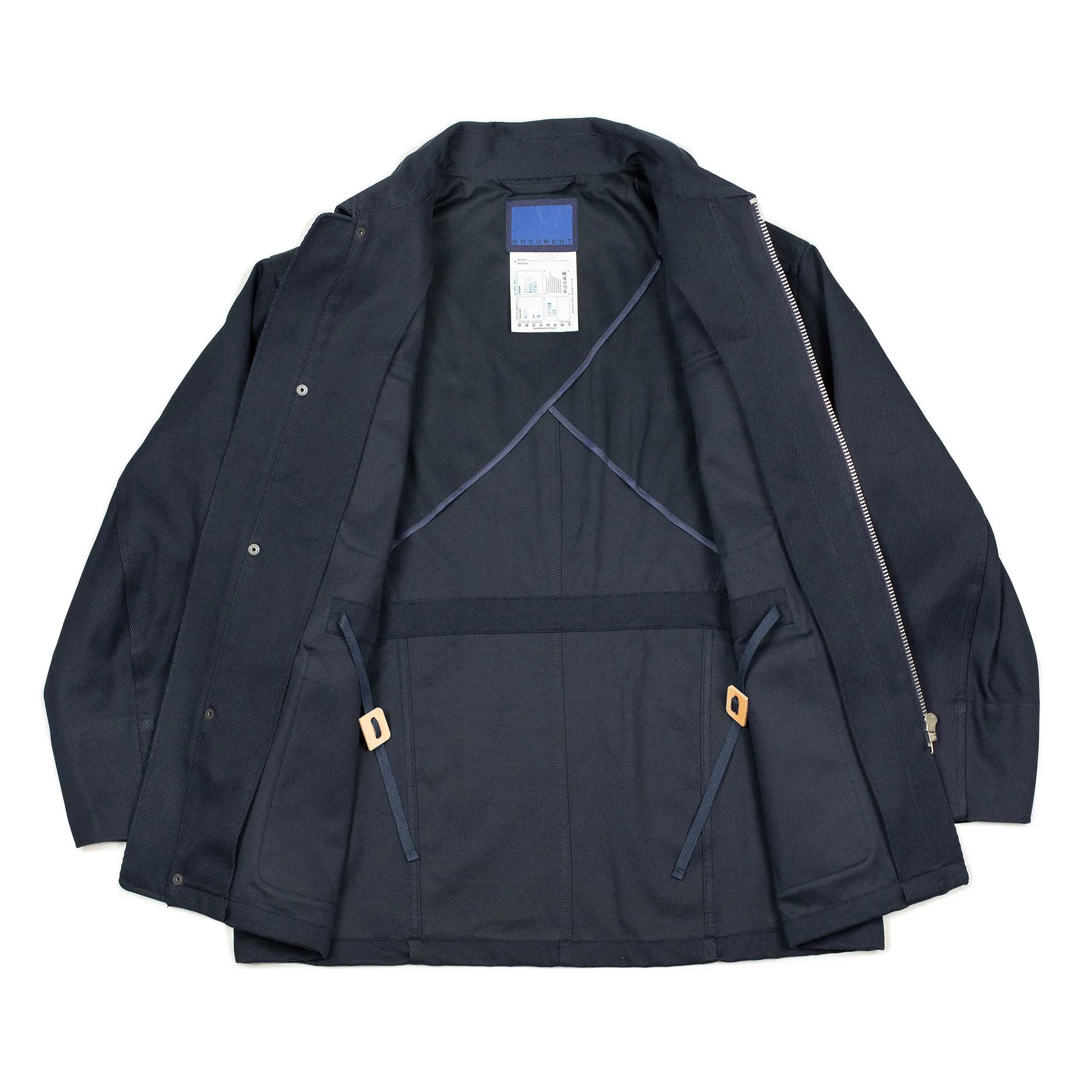 Field jacket in dark navy heavyweight Italian cotton twill