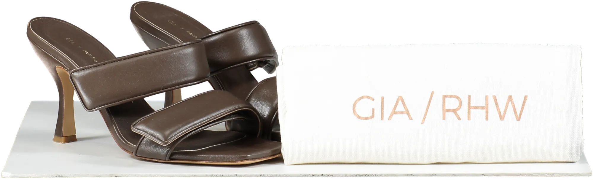 GIA BORGHINI X Pernille Teisbaek Perni 03 Leather Sandals In Brown UK 6 EU 39 👠