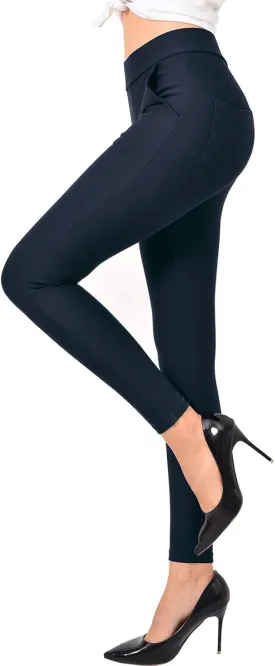 Ginasy Dress Pants for Women Business Casual Stretch Pull On Work Office Dressy Leggings Skinny Trousers with Pockets
