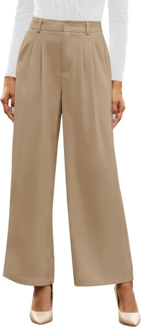 GRAPENT Wide Leg Pants for Women Work Business Casual High Waisted Dressy Pants Flowy Trousers Office