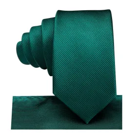 Green Plaid Children's Kids Boys Tie Pocket Square 6cm