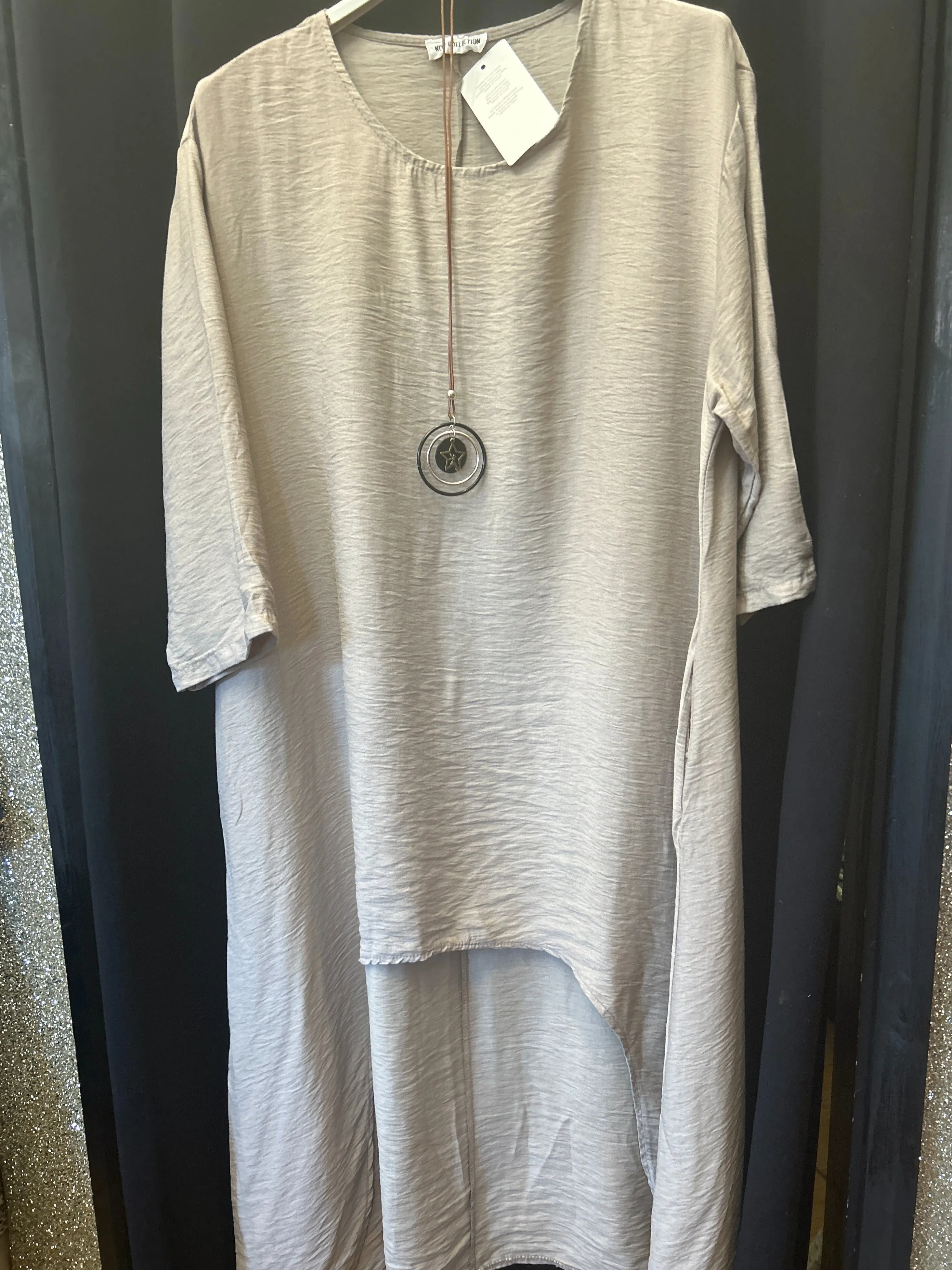 Heather High Low Dress with Necklace