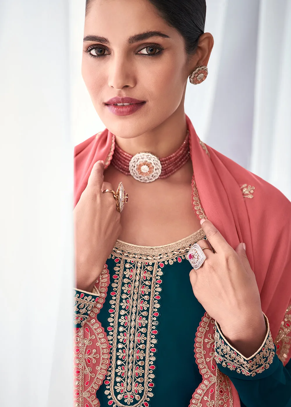 Impressive Navy Blue Indian Party Wear Salwar Suit