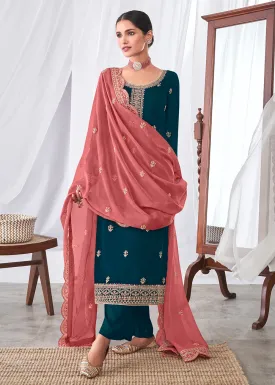 Impressive Navy Blue Indian Party Wear Salwar Suit
