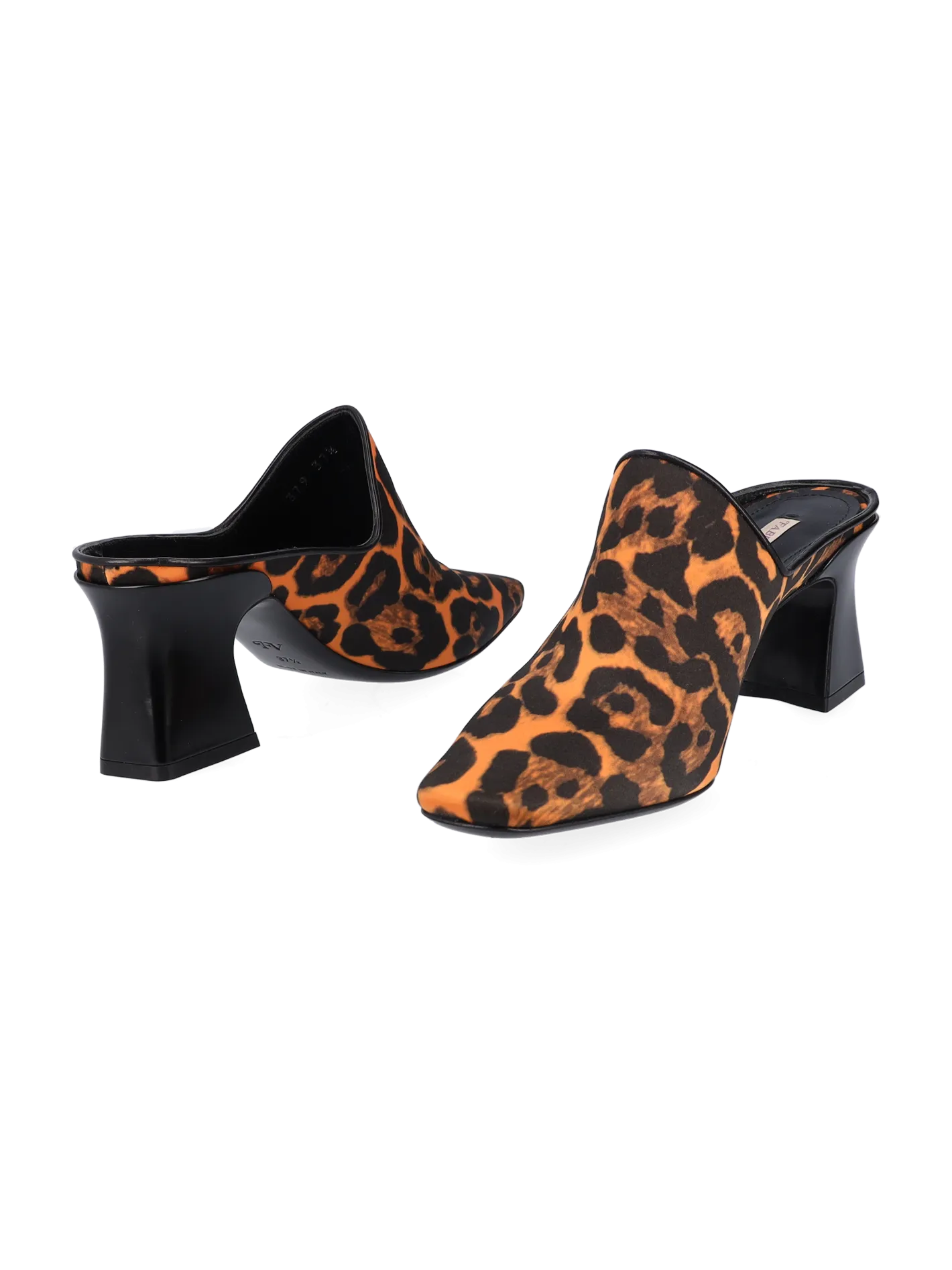leopard-print square-toe mules