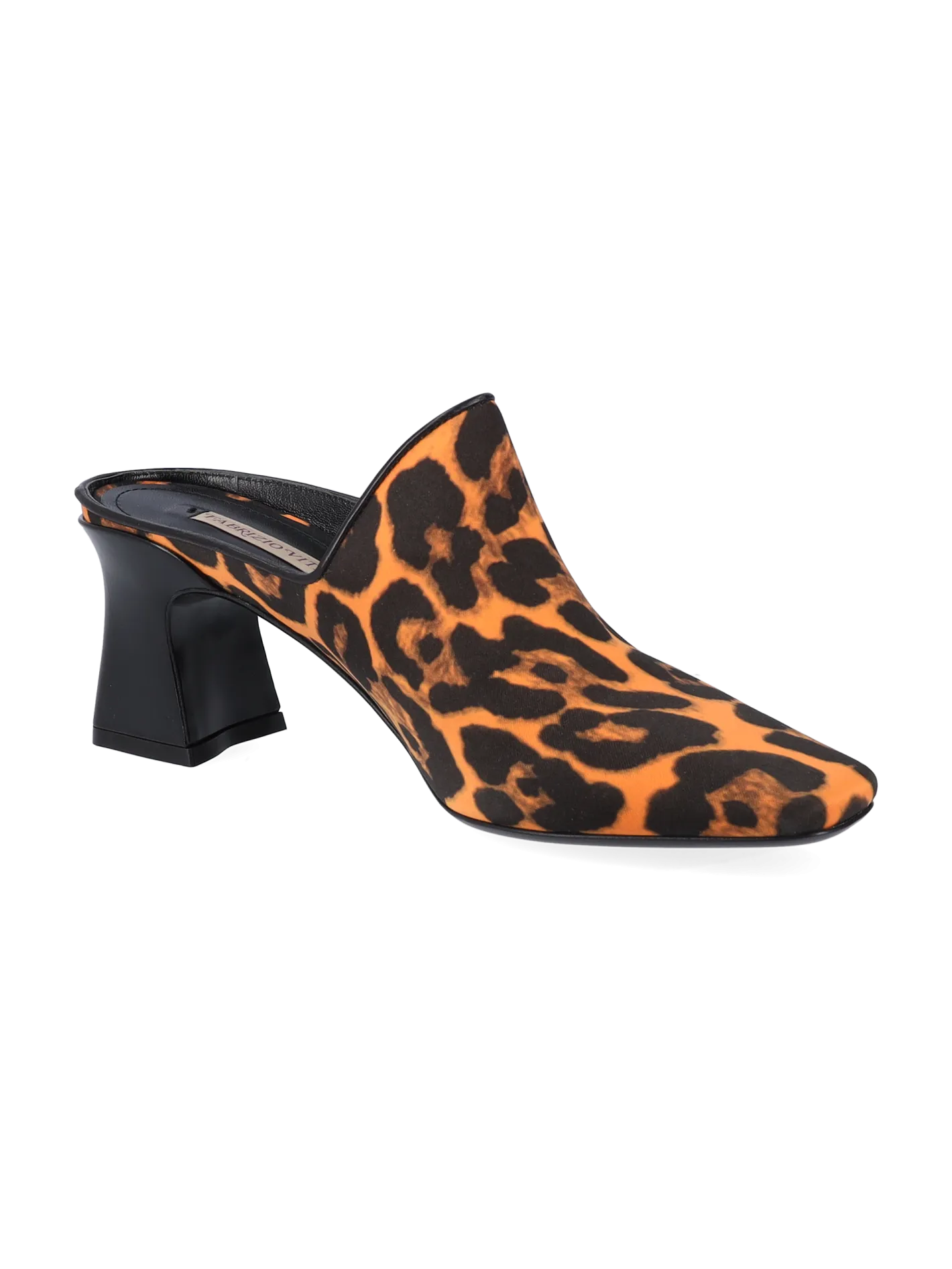 leopard-print square-toe mules