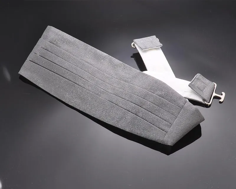Men Handcrafted Tuxedo Linen Cummerbund - Light Gray