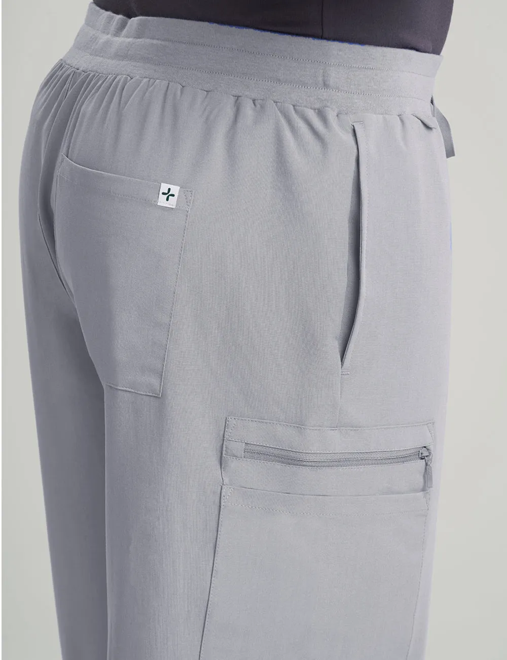 Mens 7-Pocket Straight Leg Scrub Pants - Stone Gray