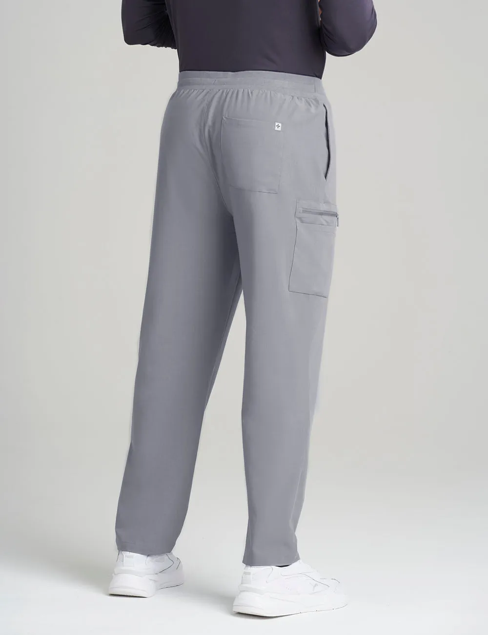 Mens 7-Pocket Straight Leg Scrub Pants - Stone Gray