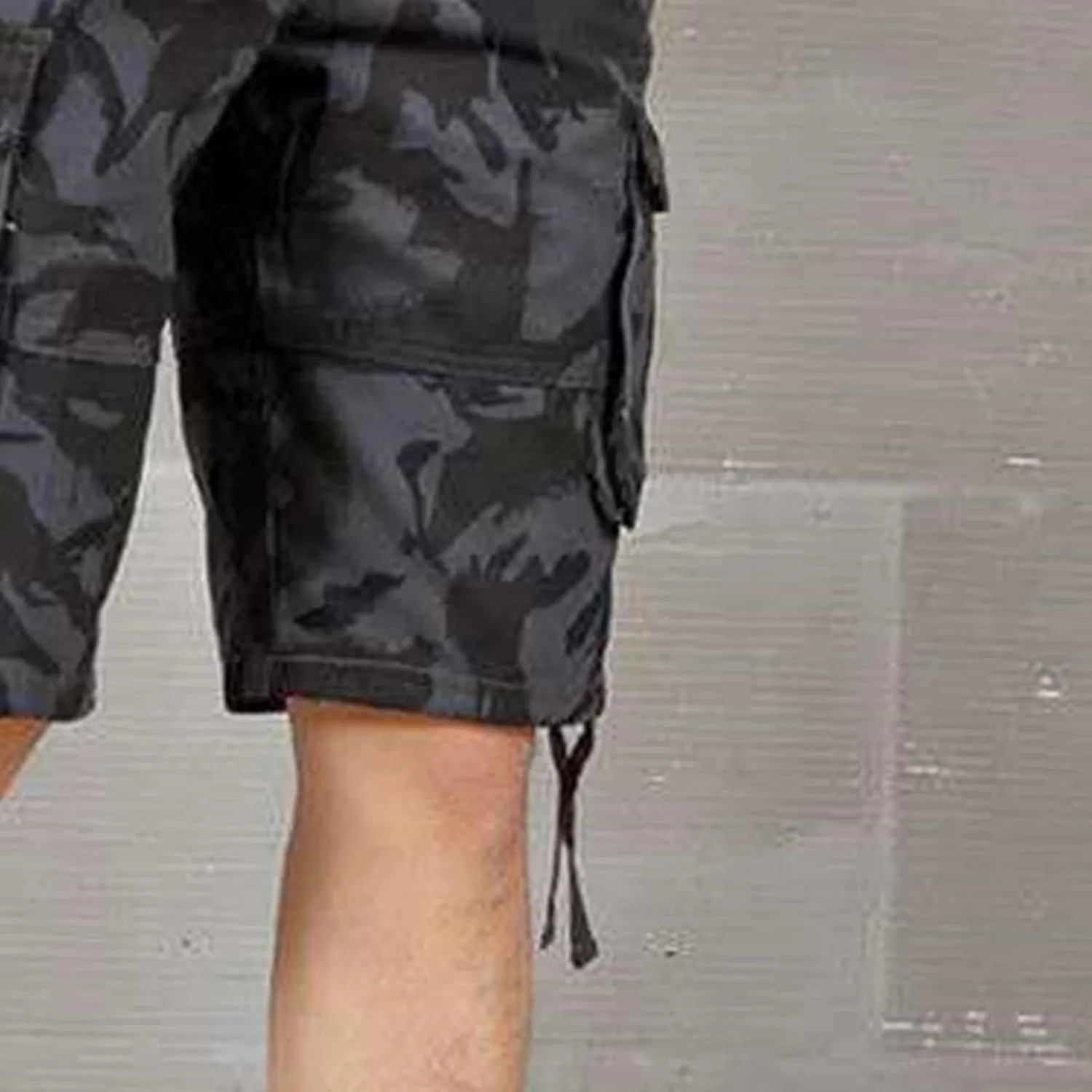 Men's Loose Beach Camouflage Shorts Cargo Cotton Straight Outdoor Pants Multi Pockets Casual Short Pants