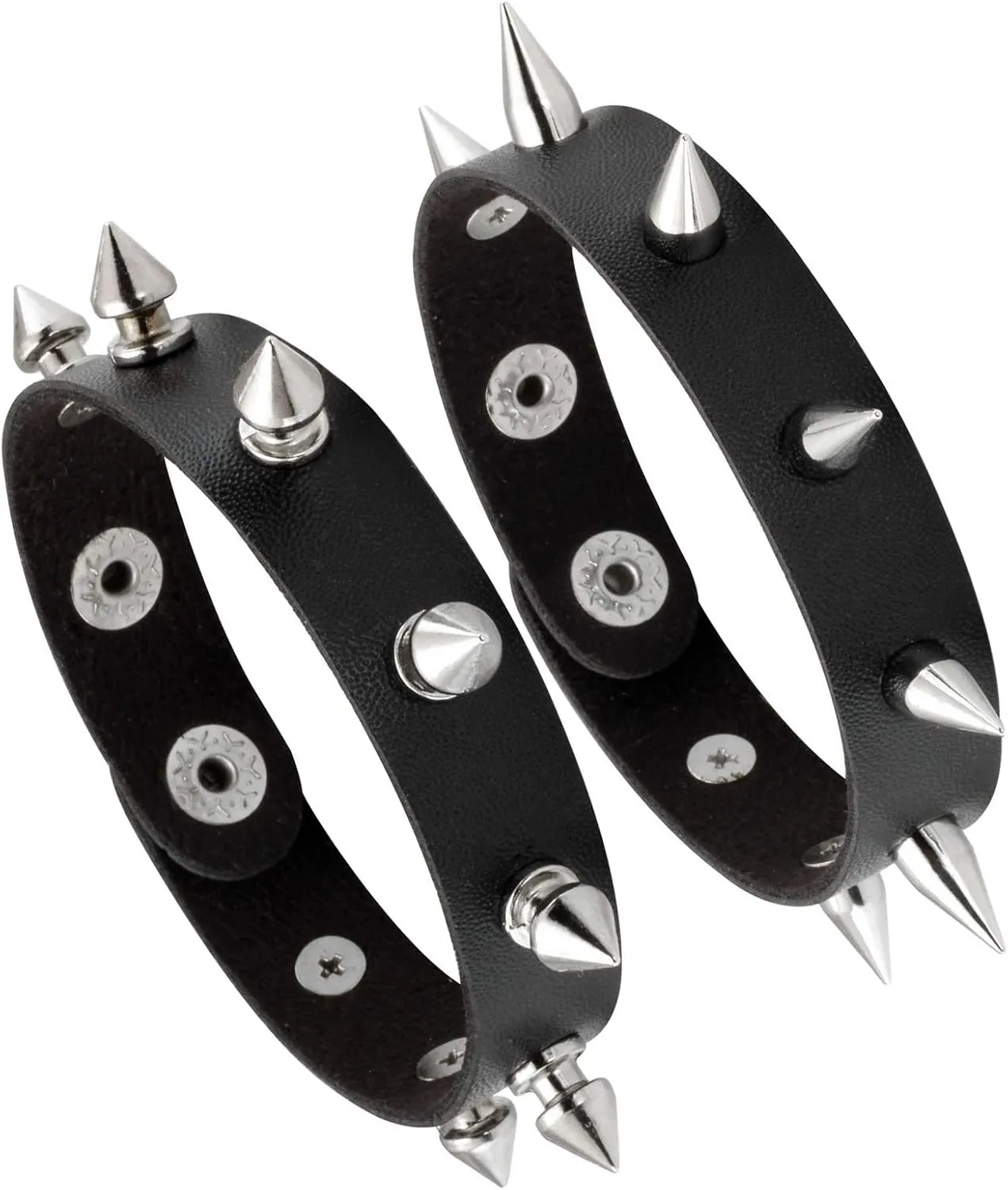 MILAKOO Men Punk Leather Bracelet Spike Cuff Wrap Bracelets Wristband for Women