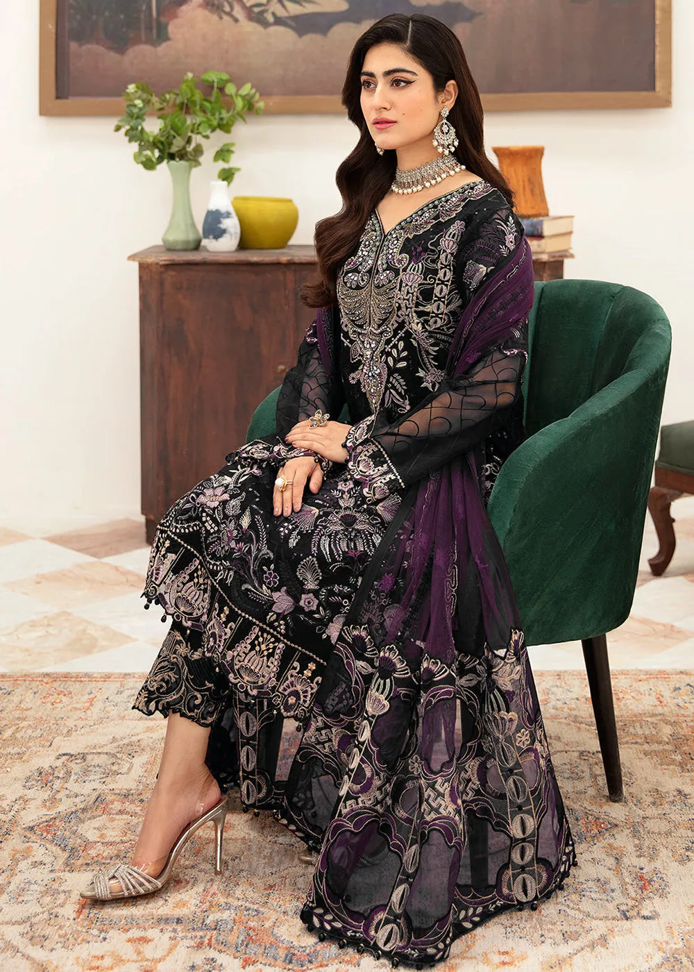 Minhal Organza Collection Vol 10 by Ramsha | M-1006