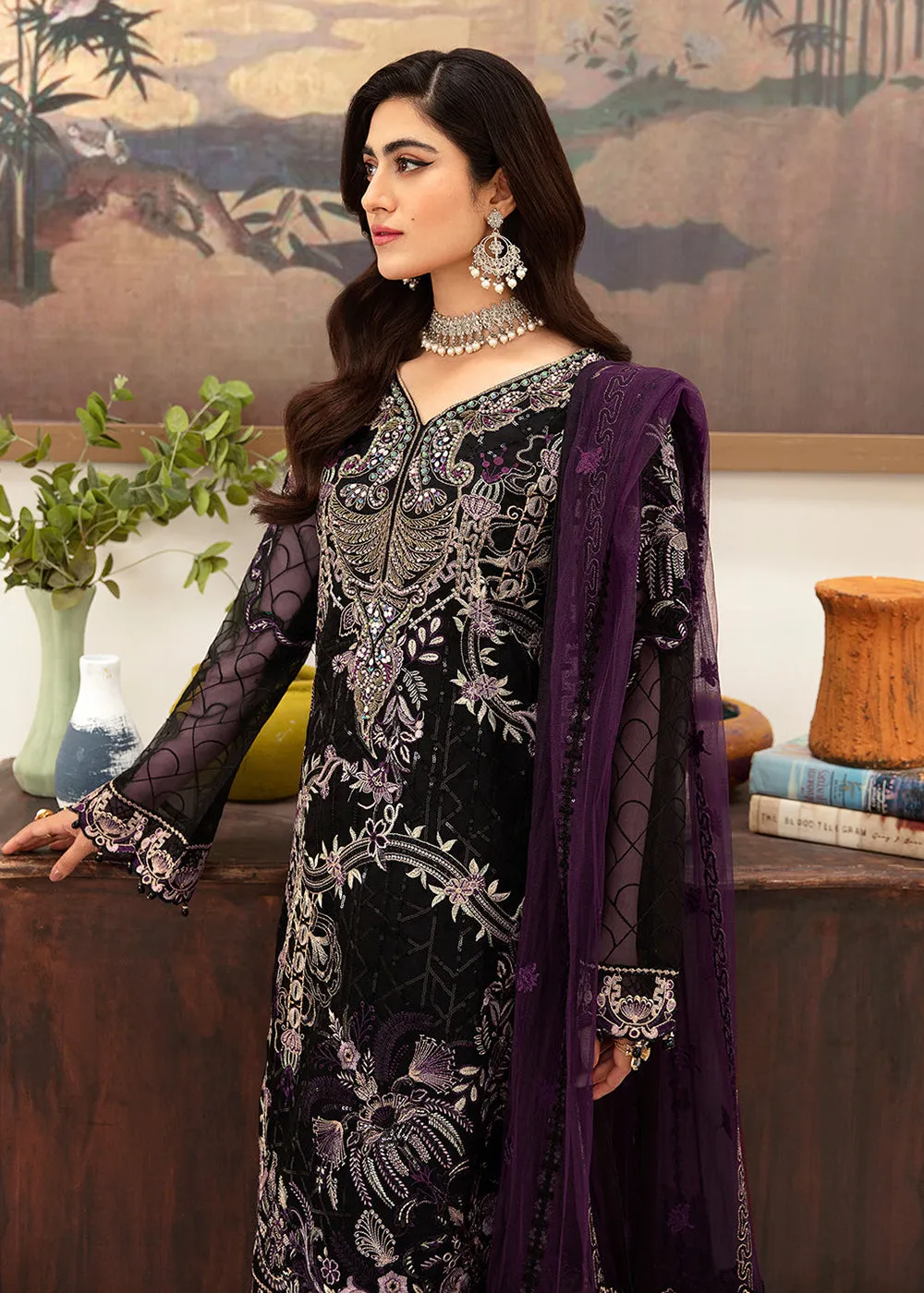 Minhal Organza Collection Vol 10 by Ramsha | M-1006