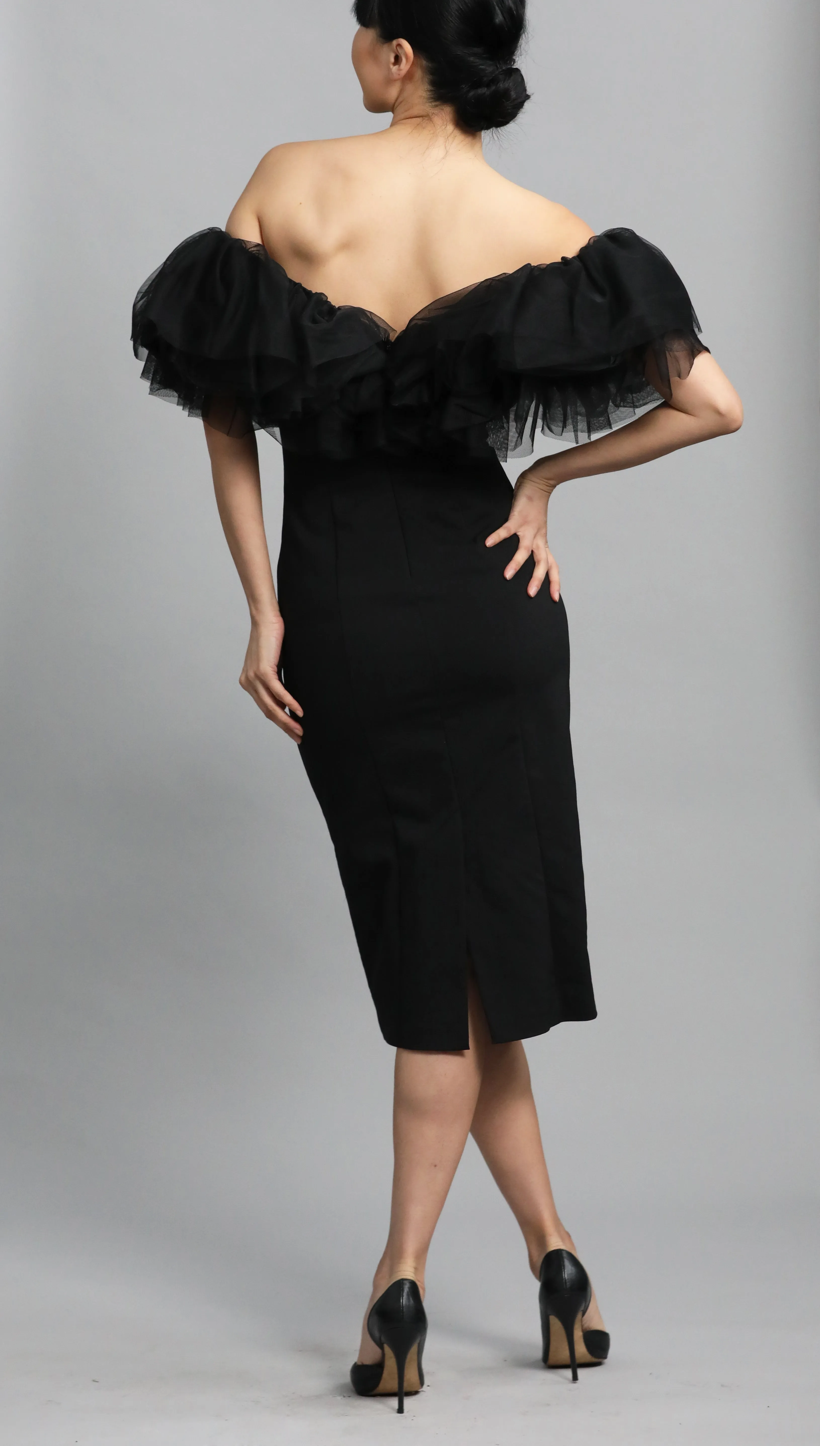 Multi Ruffled V-Neck Dress