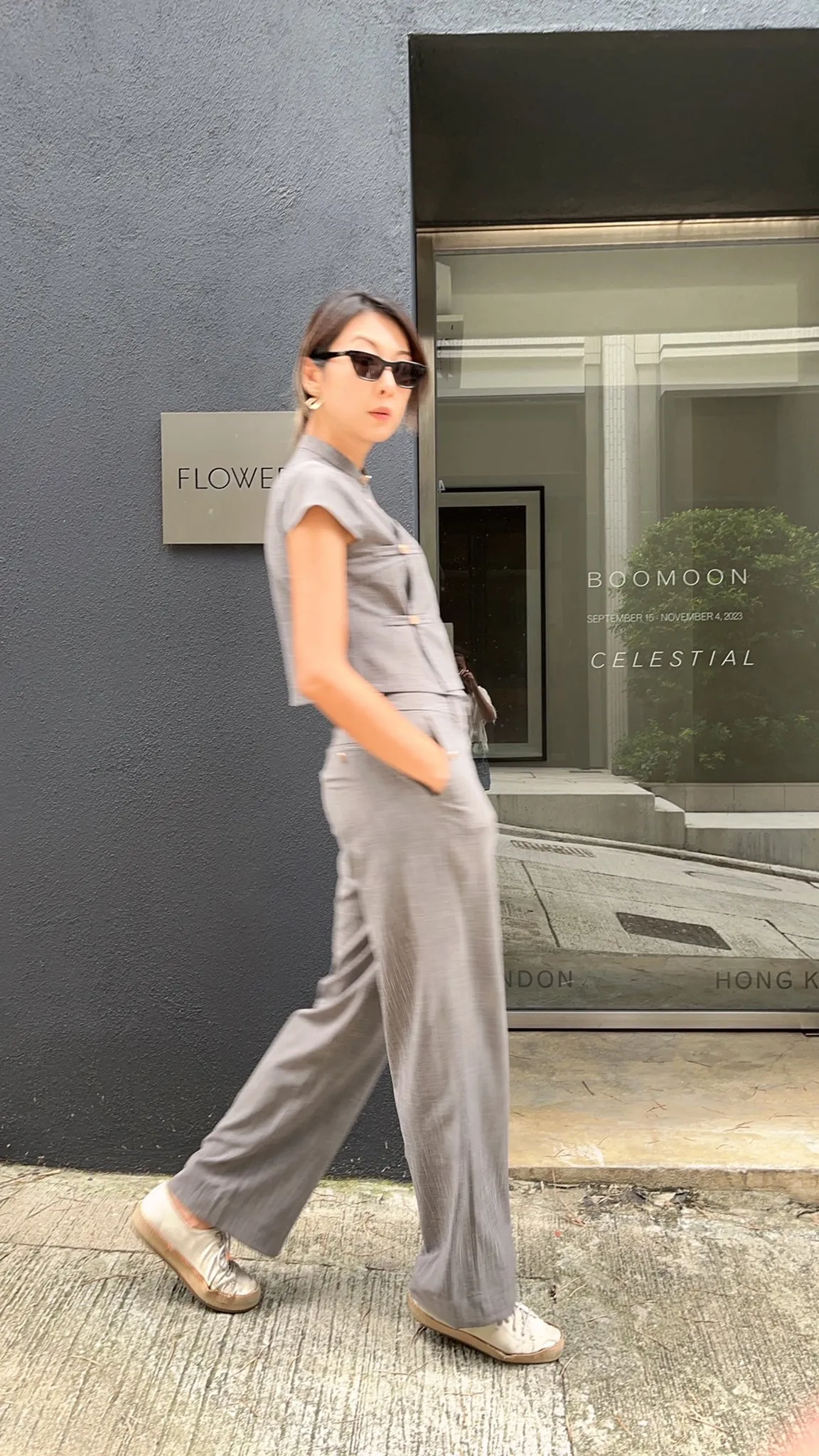 NELLY Straight Pants (Grey)