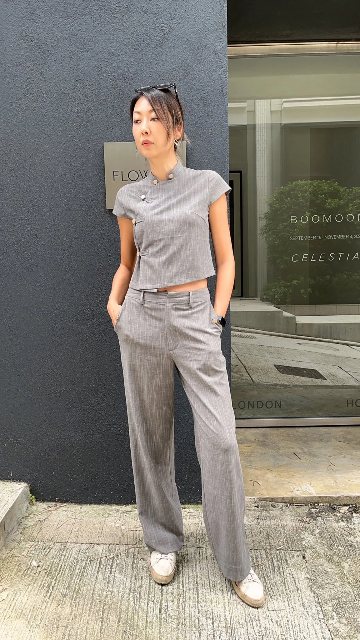 NELLY Straight Pants (Grey)