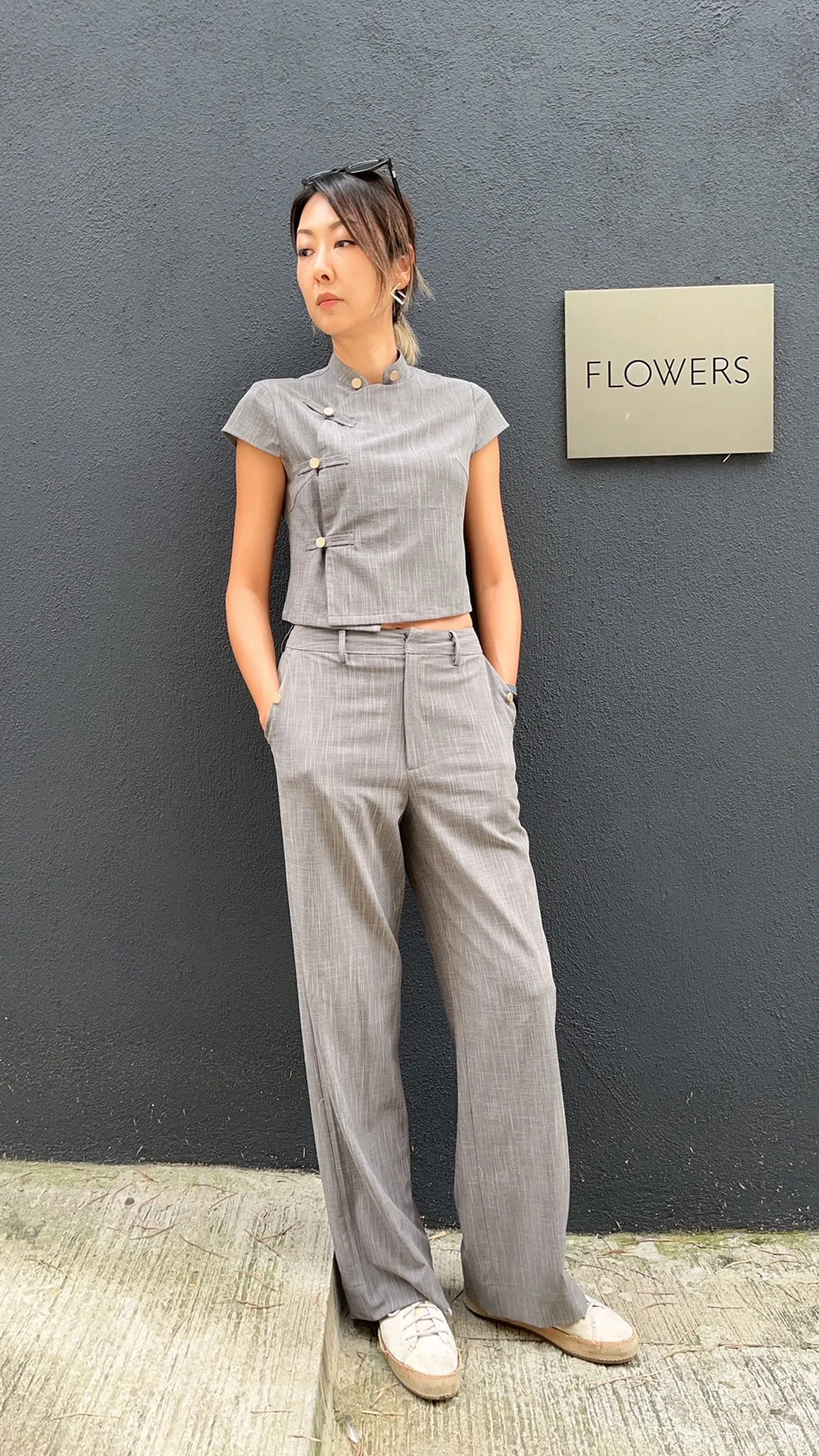NELLY Straight Pants (Grey)