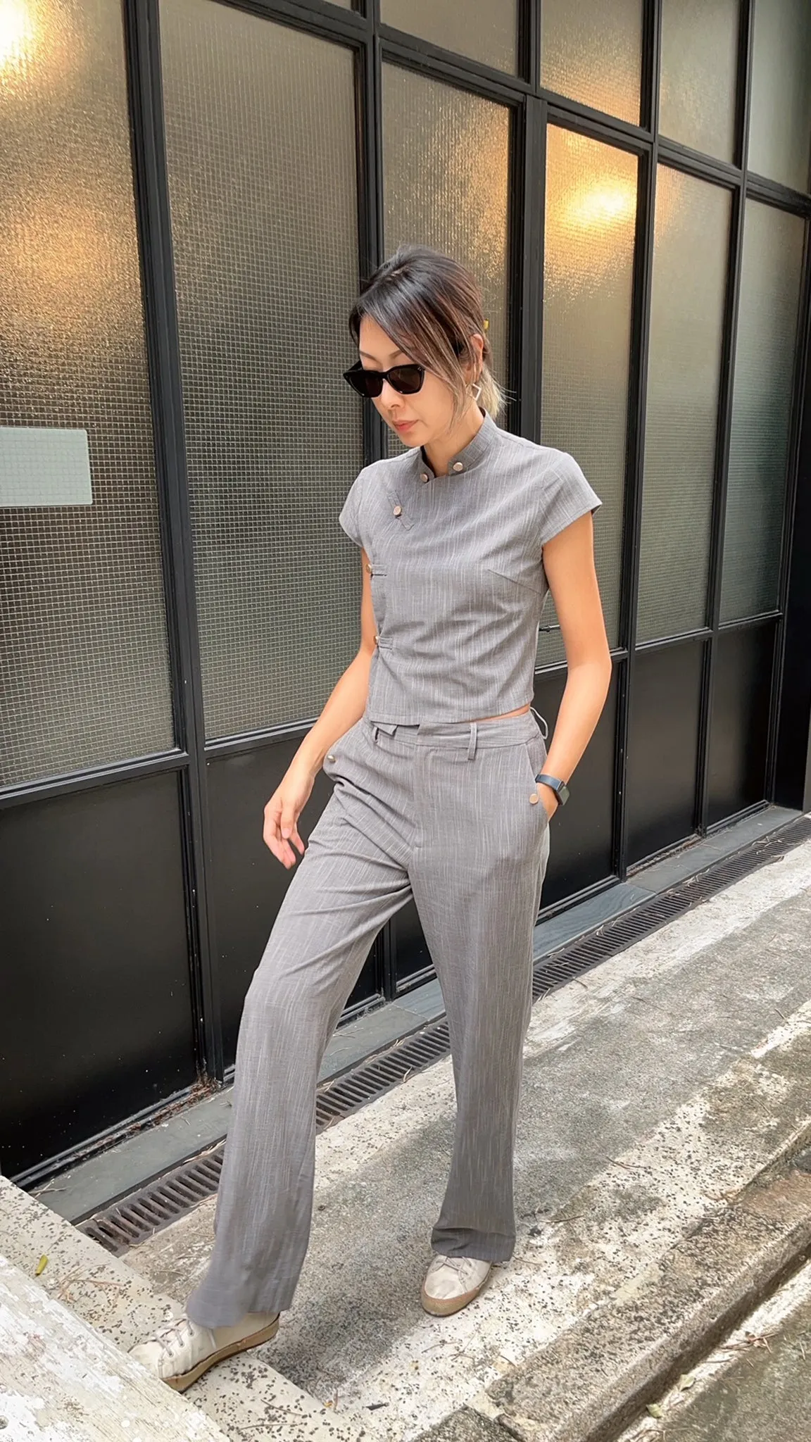 NELLY Straight Pants (Grey)