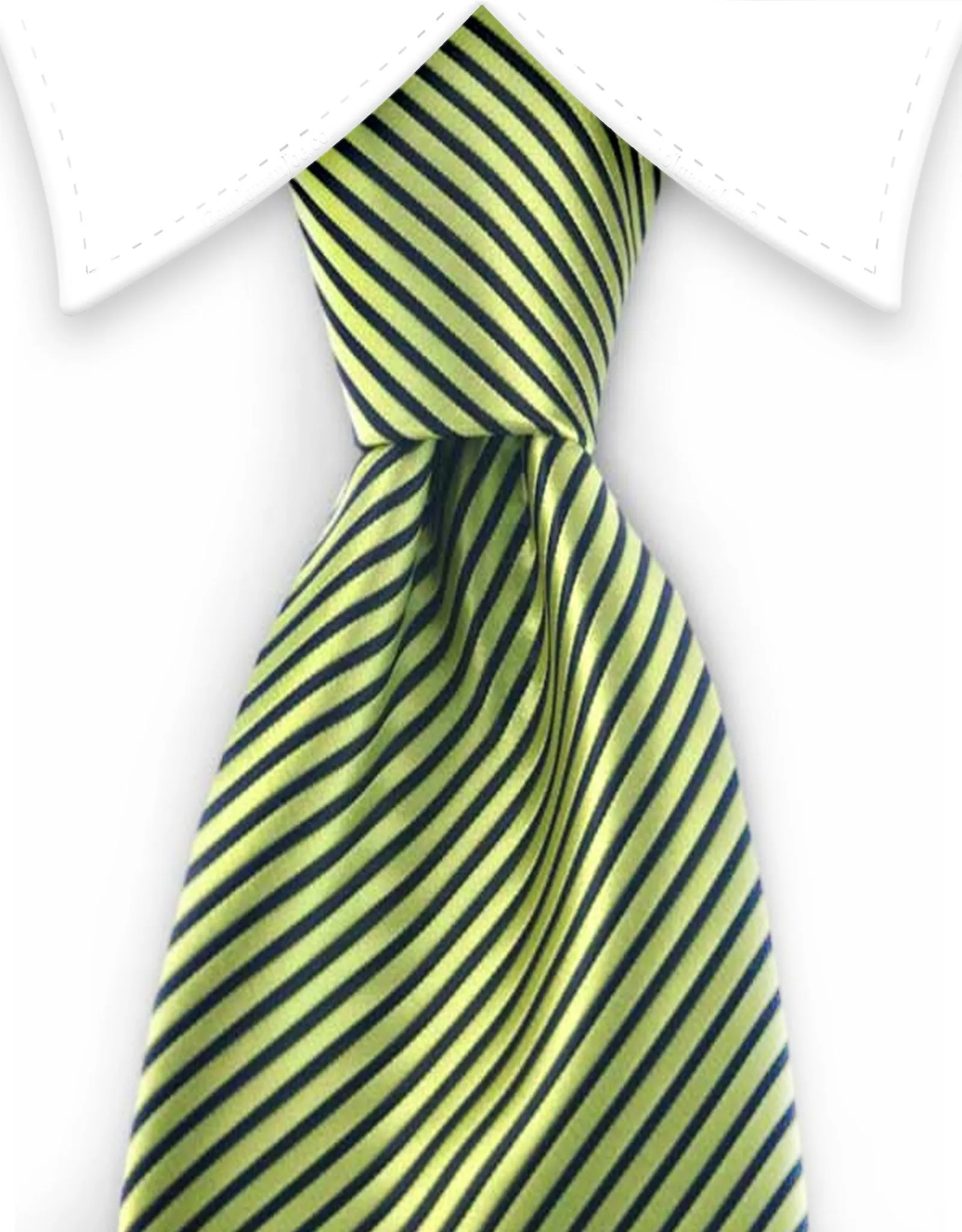 Neon Green & Black Pinstriped Tie
