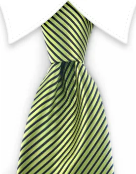 Neon Green & Black Pinstriped Tie