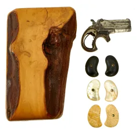 Original U.S. Remington .41 Rimfire Model 95 Over & Under Pocket Pistol Serial 152 with Bone & Pearl Grips in Custom Wood Case