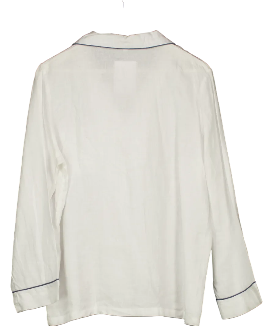 Piglet White Linen Pyjama Shirt UK S