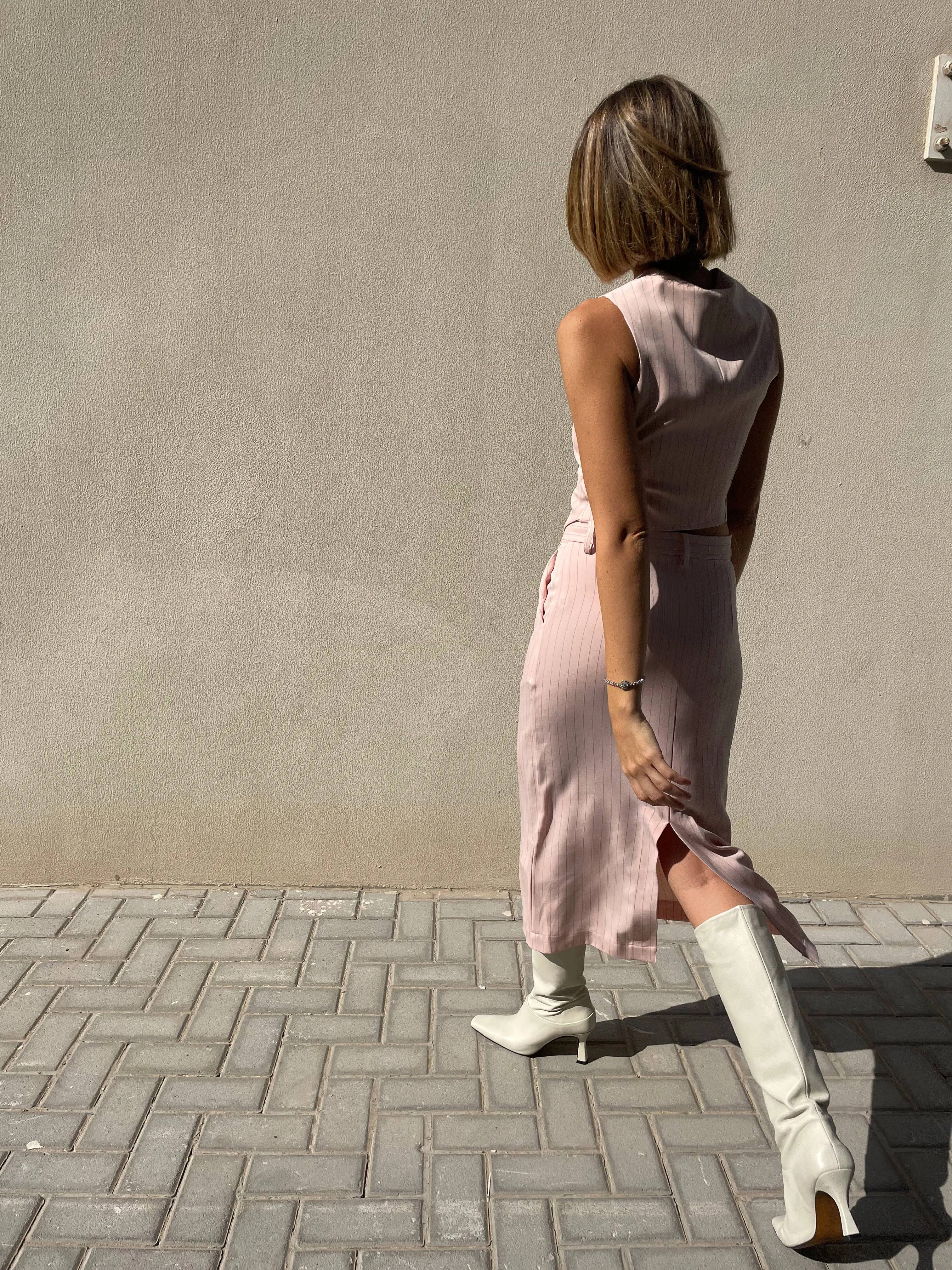 Pinstripe "power suit" skirt