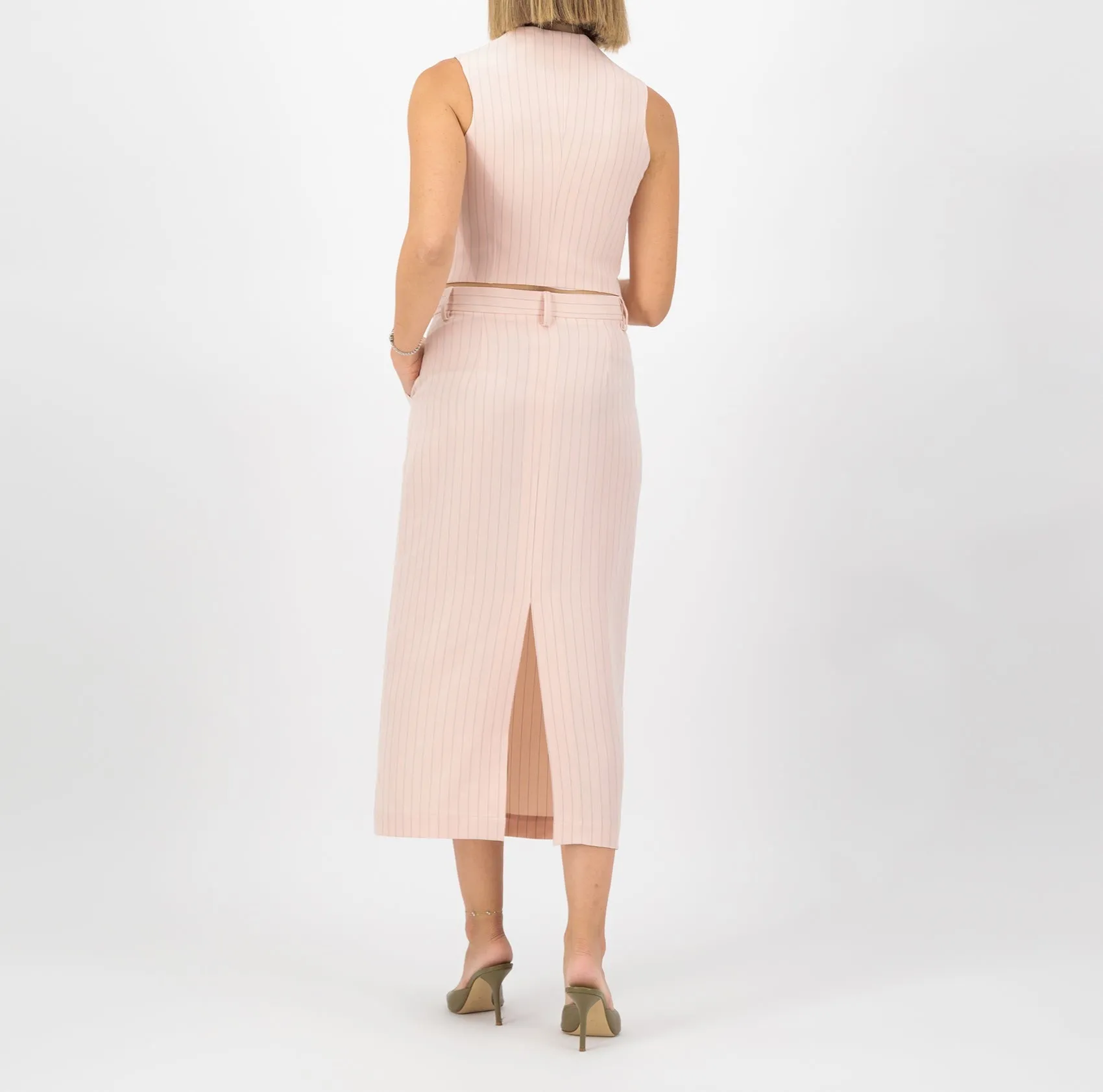Pinstripe "power suit" skirt